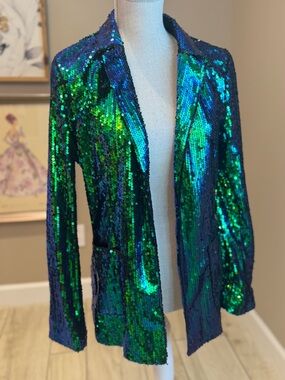 NWT! KANCY KOLE Full Sequin Blazer Jacket